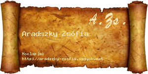 Aradszky Zsófia névjegykártya