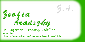 zsofia aradszky business card